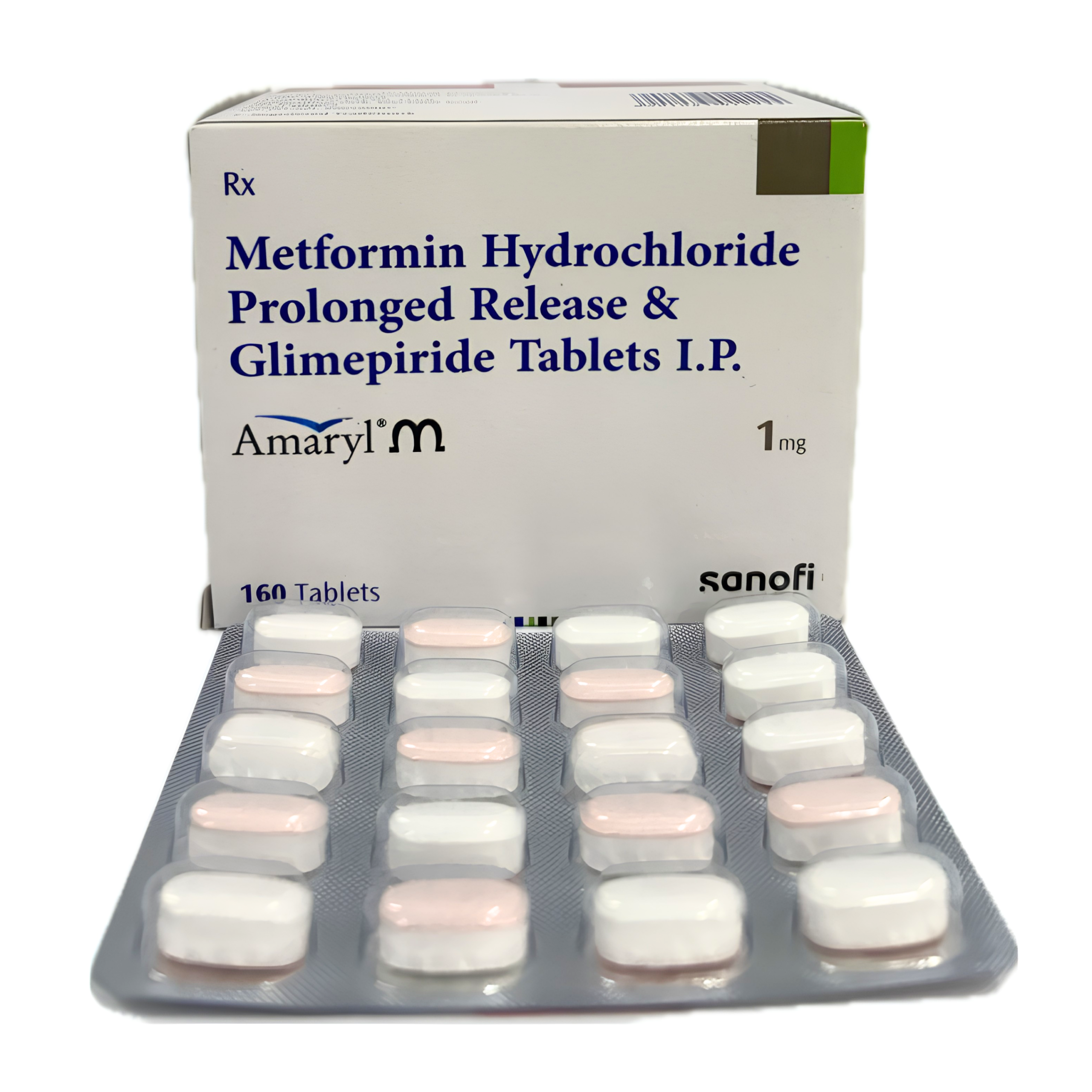 Amaryl M1/M2 (Glimepiride 1/2 mg + Metformin 500 mg) Tablets